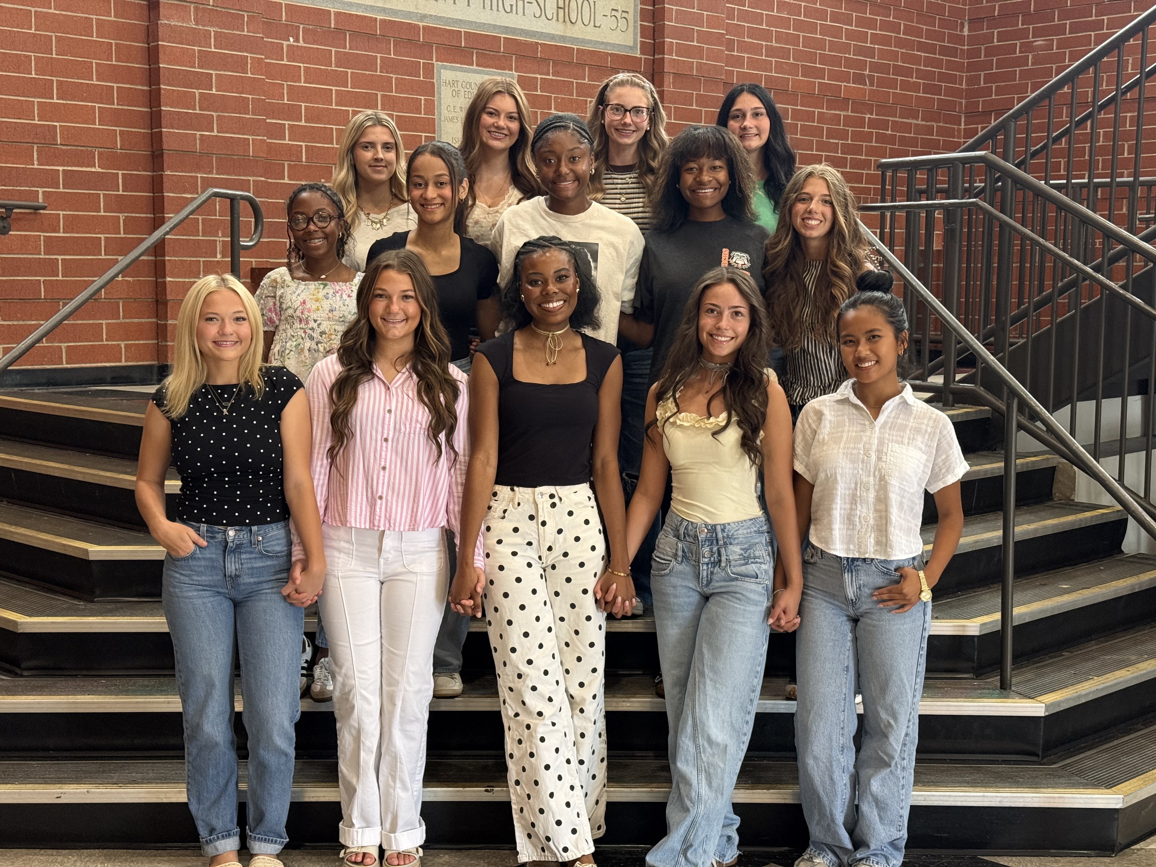 The 2026 Homecoming Court includes (above, first row, L-R) seniors Carly Dutton, Kamryn McIntosh, Yukira Montgomery, Scarlett Lewis and Esther Chin; (second row, L-R) Jordynn Ashmore, Peyton Barrow, Morgan Carter, E'Lasia Bowen and Ava Shiflet; and (third row, L-R) Kendall Mewborn, Bella Beck, Aliza Beeson and Maci Dudley. Photo submitted by Megan Milford.