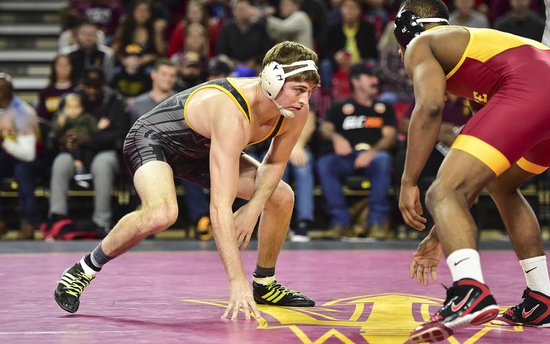 New Hart County wrestling coach Preston McCalmon competes during his time at Arizona State University.