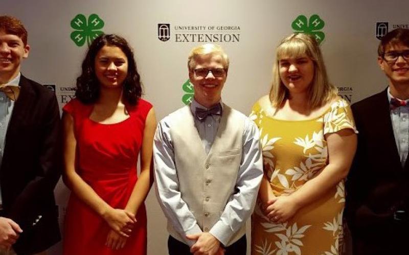 Photo submitted — The State 4-H Congress group from Hartwell were, from left to right, Sean Leard, Rachel Tellano, Gabe Harrison, Victoria Burns and Ben Tellano.