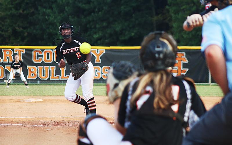 Taikibrea Campbell pitches against East Jackson