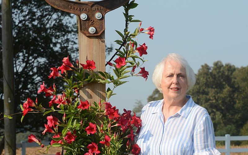 Sunshots by Michael Hall Mary Jo Shiflet poses for a photo, above, near an old farm bell in her yard just outside of Hartwell. Shiflet, 78, has a positive outlook on life despite tragedies from the past.