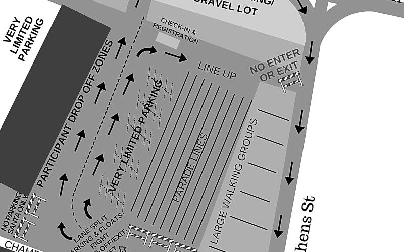 The Hart County Chamber of Commerce’s Christmas Parade will have specific line-up procedures this year. The map shows what participants should expect prior to the parade.