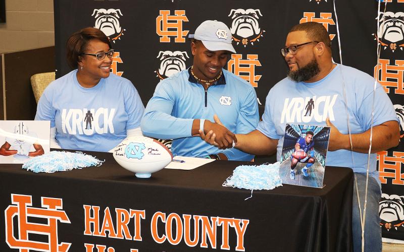 Sunshot from filem — 5. Hart County’s Kaimon Rucker signs his National Letter of Intent to play football at the University of North Carolina on Dec. 18. Rucker was among several athletes from all sports to get attention from college recruiters in 2019.