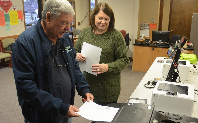 The new system allows three different opportunities to review ballots, the first on the screen, the second on paper, then once more before submitting the paper ballot into a secure bin that will be taken to the board of elections office, creating a paper archive in addition to the electronically cast ballots.