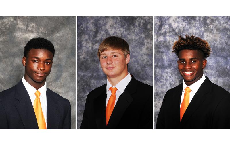 Malachi Thomas, left, Cane Berrong, middle, Kaimon Rucker, right.