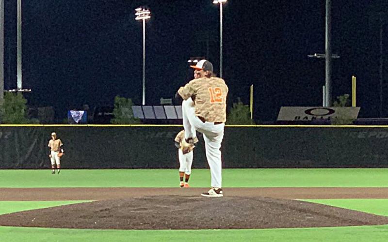 Photo submitted Will Dean deals from the mound on Saturday in Cartersville when he pitched a no hitter against Riverwood.