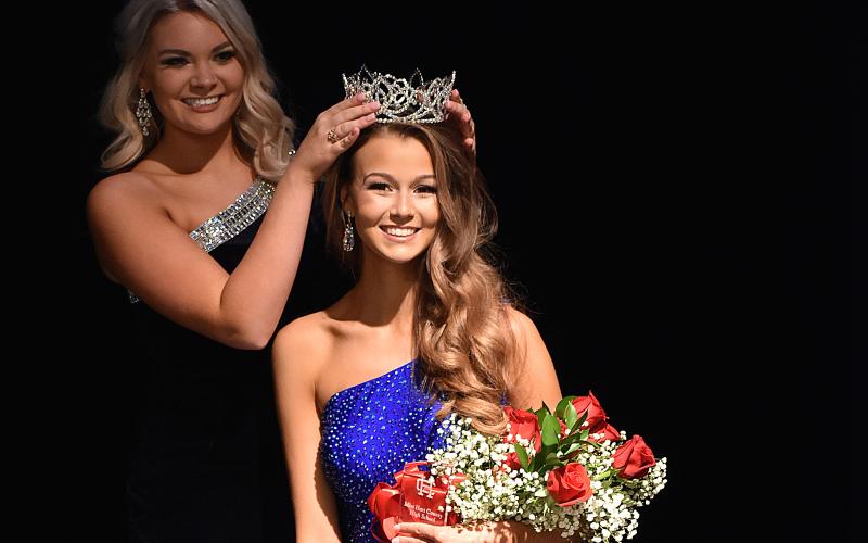 Photo submitted  by Olivia Heaton - 2019 Miss HCHS winner Megan Crump, left, crowns 2020 winner Caroline Page