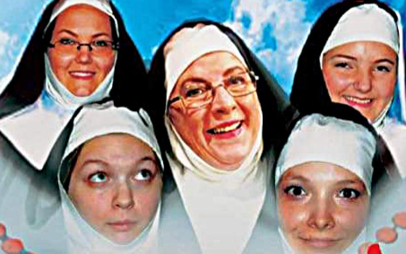 The cast of Nunsense is, top left, Rose Hurleyp; bottom left, Kaitlyn Bennett; center, Dawn Walker; top right, Kerilee Pruitt; and bottom right, Jessica Shaffer.