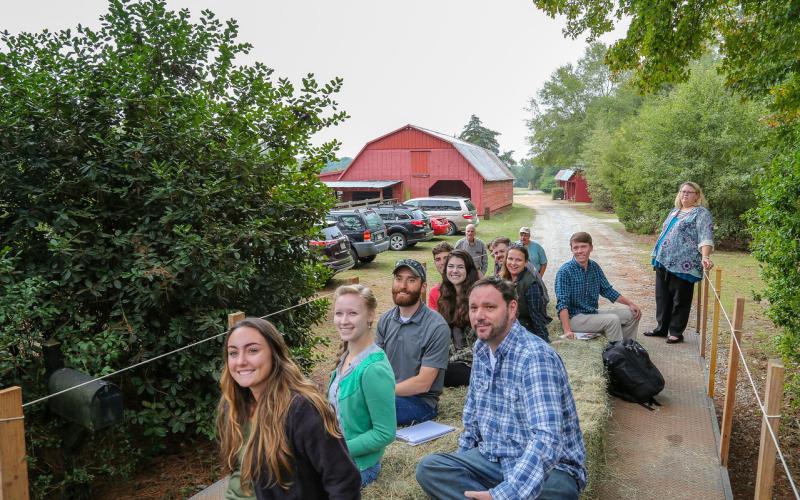 Photo submitted - UGA students tour a local farm in Hart County as part of a project facilitated through the Archway Partnership.