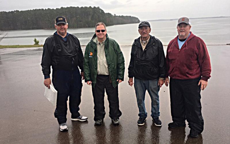 Pictured are the winners from left to right:  Jason Sanders, first place, 12.32 lb.; Dennis Royal, second place, 10.69lb.; Max Milford, third place, 10.67lb.; and Larry Brown, fourth place, 10.36lb.