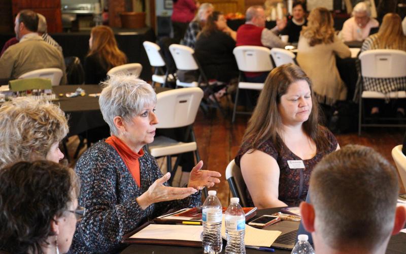Photo submitted Participants in a Hart County Archway Partnership discuss issues recently.