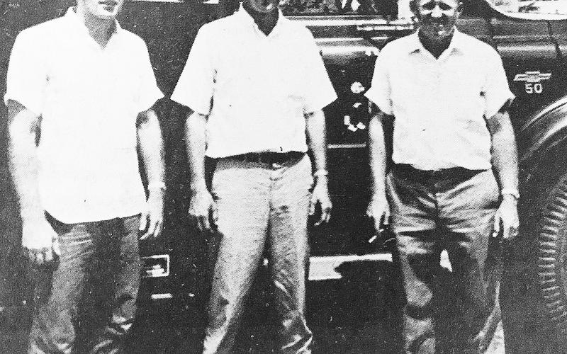 Joel Brown, Ty Cawthon and Bill Irby are shown as pictured in The Hartwell Sun on Sept. 11, 1969, aiding in Hurricane Camille relief efforts.