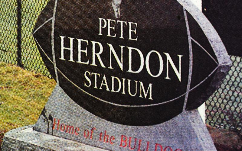 This photo printed on Sept. 4, 2002, in The Sun shows the sign marking the newly dedicated Herndon Stadium.