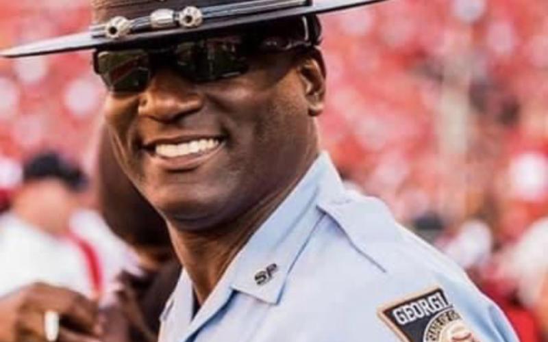 Photo submitted O’Neal Saddler is pictured on the field during a security detail at a University of Georgia football game.