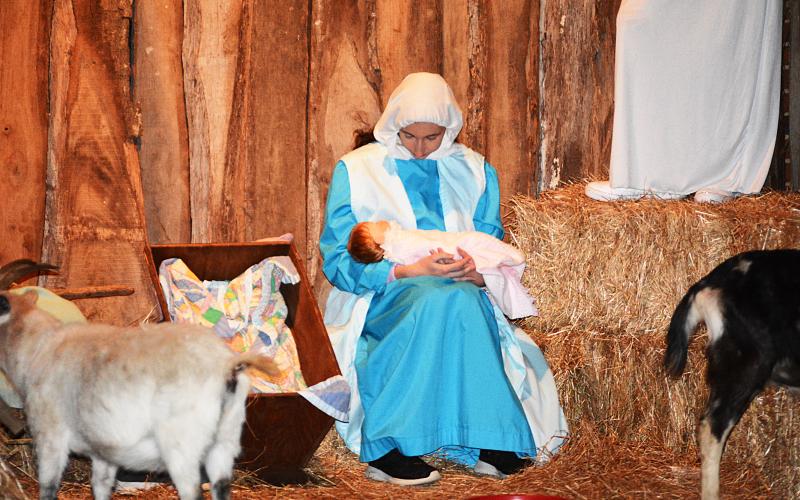 Sunshot by Michael Hall — Mary looks at baby Jesus during the Living Nativity at Cornerstone Baptist Church on Dec. 10.