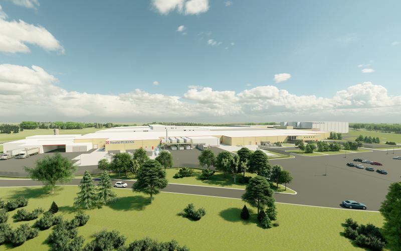 This rendering shows the Nestlé Purina facility in Hartwell.