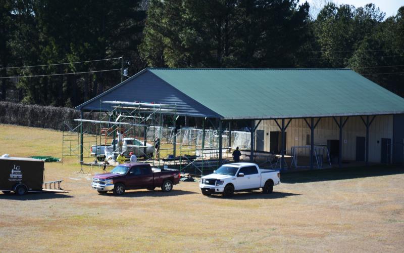 Sunshot by Michael Hall The pavilion at the Bell Family YMCA in Hartwell is shown as a new layer of paint and other repairs were made last week.