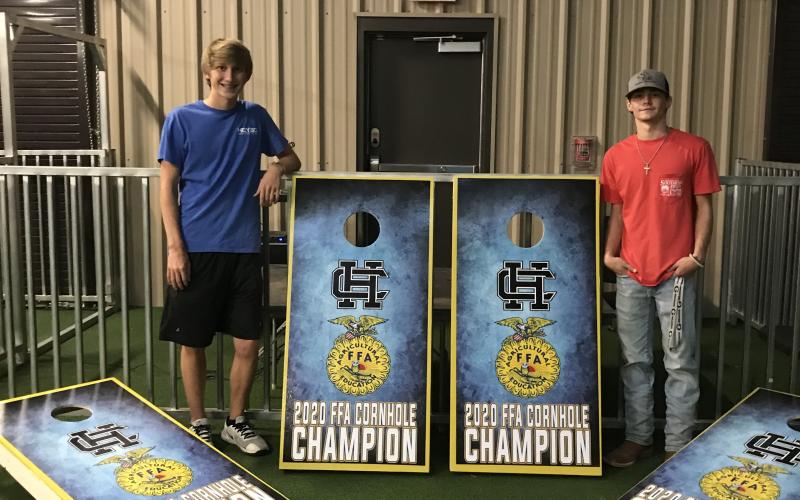 FFA is about having fun alongside growing the next crop of agricultural innovators. Reece Maxwell and Chase Sanders won the 2020 Cornhole Tournament championship held at the Hart County AgriScience Center.