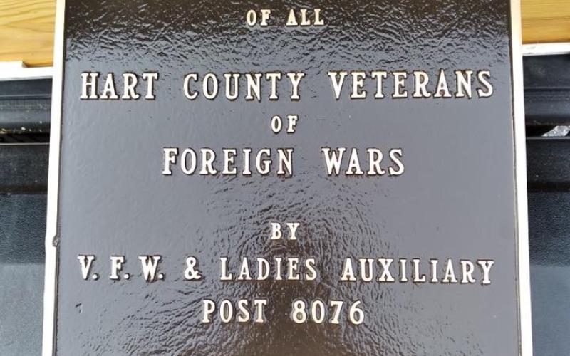 The plaque on the monument is shown after being restored in Atlanta.