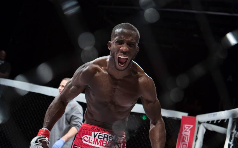 Photo submitted - Hartwell’s Cee Jay “The Autobot” Hamilton roars with emotion in a previous mixed martial arts bout. The professional fighter recently signed with Bellator MMA, one of the premier MMA promotions in the world.