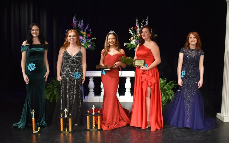 Left to right, Kilie Adams, Anna Richardson (Runner Up), Anna Rucker (Miss Junior), Victoria Heaton and Rachael Huber.
