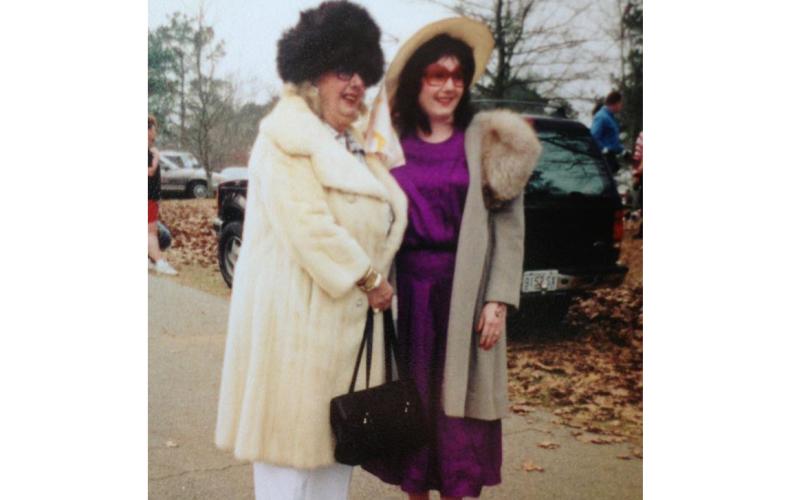 Photo submitted In one of her many creative costumes for the Polar Bear Plunge, Sharon Swint, right, stands with former Hartwell mayor Joan Saliba at a Polar Bear Plunge event.