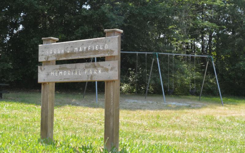 Sarah J. Mayfield Memorial Park on Rome Street was the first pocket park in Hartwell and was dedicated to the late former city council member in 2015.