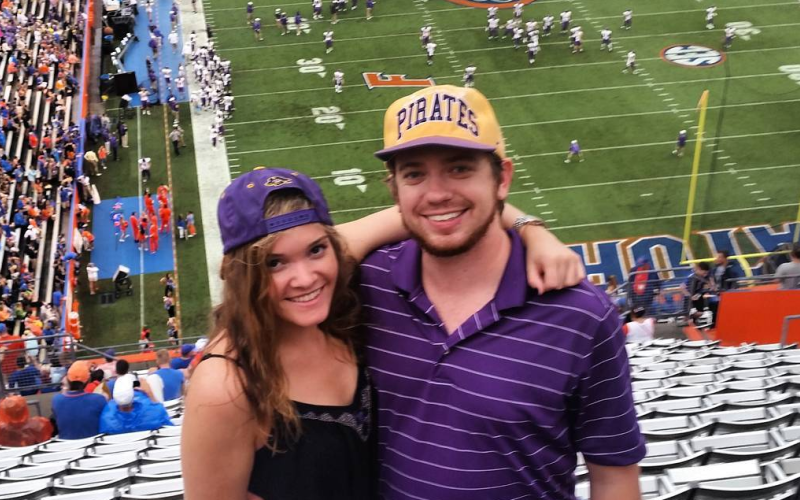 Dan Hunt/The Hartwell Sun - Emma and I in 2015 at Ben Hill Griffin Stadium in Gainesville, FL. We were supporting our alma mater ECU in a tough road game.