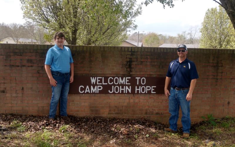 Bentley, left, with FFA advisor Nathan Heaton.