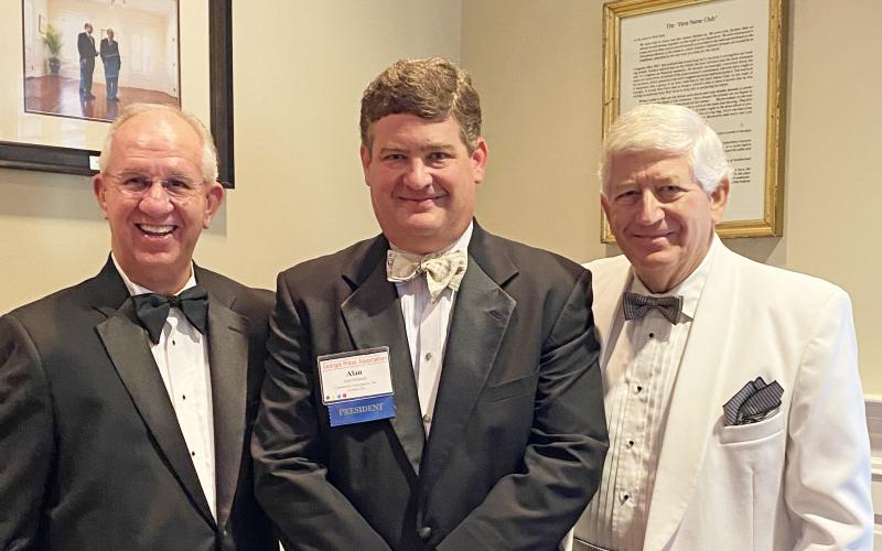 Photo submitted - From left to right, Robert Williams, Alan NeSmith and Dink NeSmith at the 2021 Georgia Press Association convention.