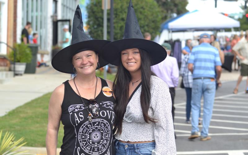 Halloween is all of October for Caitlin and Anna Bailey who attended Depot Day on Oct. 16.
