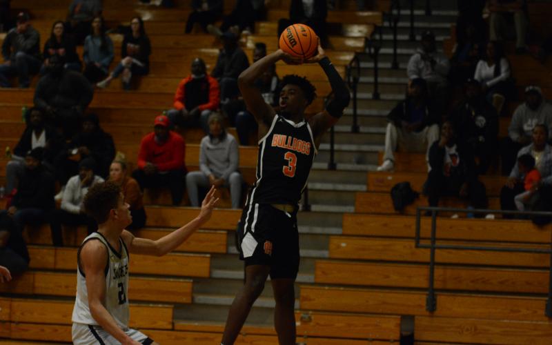 Tahj Johnson makes the fadeaway jumpshot in Anderson, S.C. on Nov. 30.