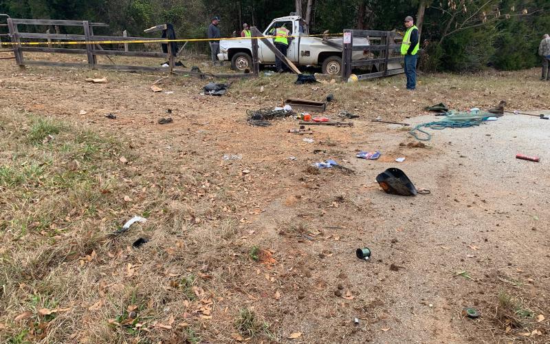 A single-car accident, seen above, killed Jace Matthew Moorhead.