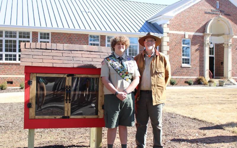 McDuffie alongside is father Jeff and his Eagle Scout project.