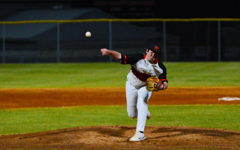 Drew Dotson/ The Hartwell Sun - Nolan Dean pitched five innings for the Dogs on Tuesday night.