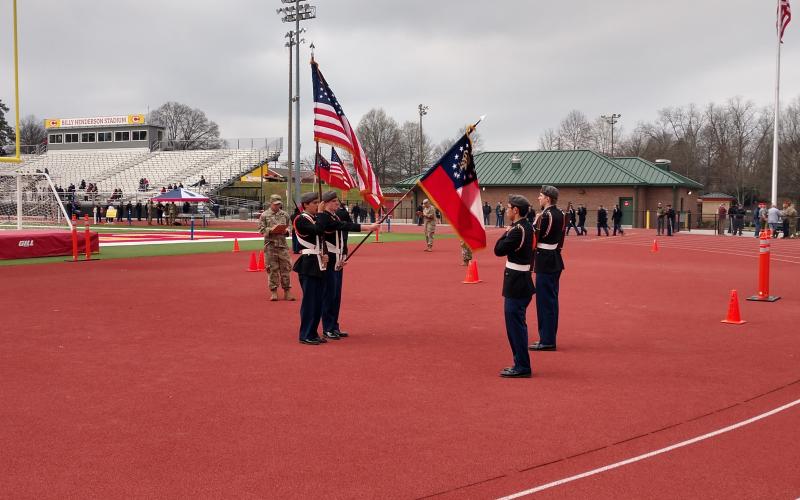 The male color guard consists of Diego Martinez, Francis Hoang, Landyn Chapman, Kaden Johnson-McLane