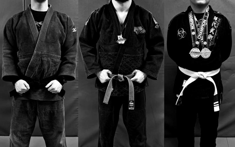 CMA Judo Coach Dustin Rogers (left), Chris Burns (center), Noah Wyckoff (right)