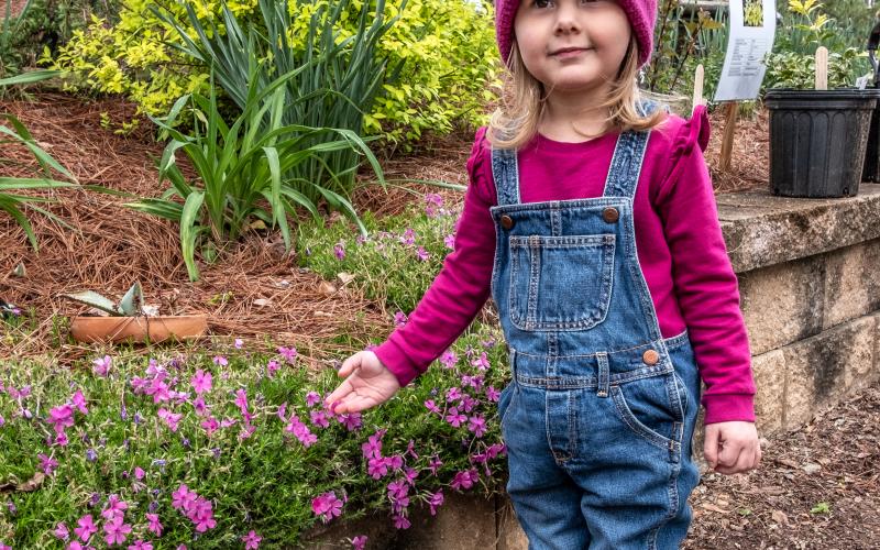 Sophie Brown, 3, enjoys her time at the Hart County Botanical Garden plant sale.