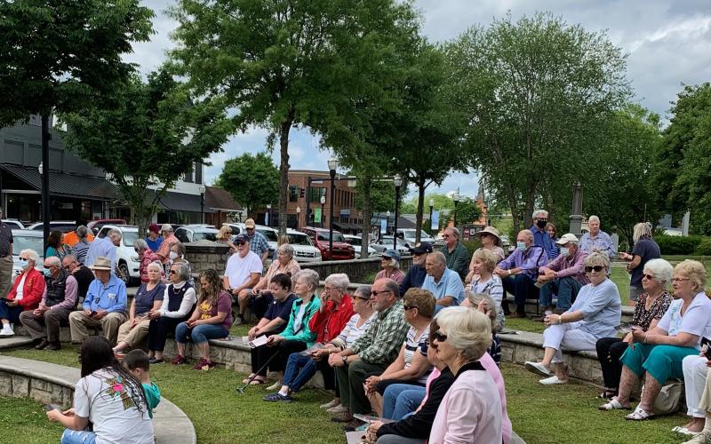 Archived photo Dozens meet at the courthouse last year for the National Day of Prayer.