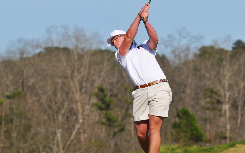 Kip Phillips drives on hole 3 at Cateechee earlier this season.