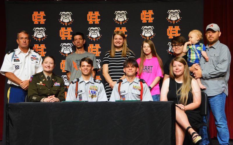Cole Risner and Brayden Whitson sign to Georgia Military College for ROTC.