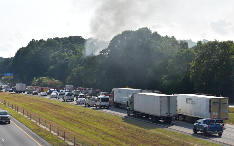 Dawson Baker/The Hartwell Sun A fatal single-car accident blocked traffic Wednesday evening.