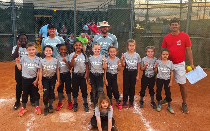 Photos Submitted - Pictured (L-R) back: A’Mircale Alexander, Coach Alethia Wallace, Coach Brent Driscoll, Coach Brandon Cornelison. Middle: Kayden Griffin, Zyiah Wallace, Ava Gibson, Leighonna Freeman, Bailey Driscoll, Amelia McGaha, Olivia Fowler, Kenzie Miller, Arianna Cornelison. Front: Madison Pressley.