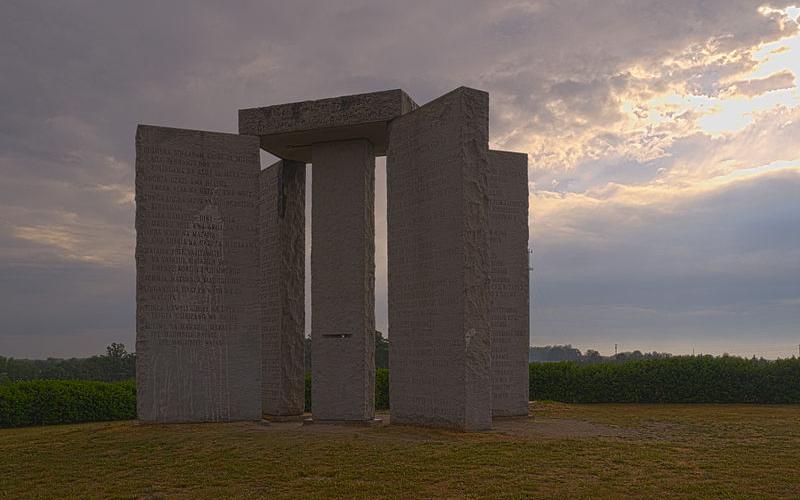 The once standing Georgia Guidestones.
