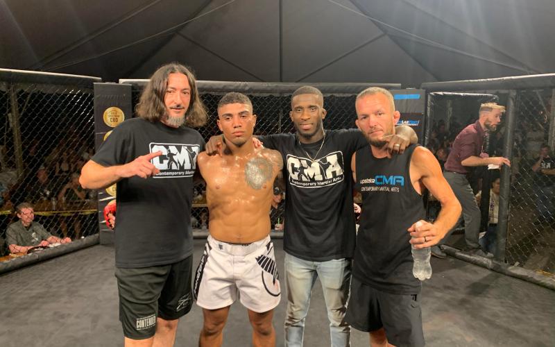 Webb is pictured with Chuck Cawthon (left), Cee Jay Hamilton (middle right) and Jimmy Fowler (right).