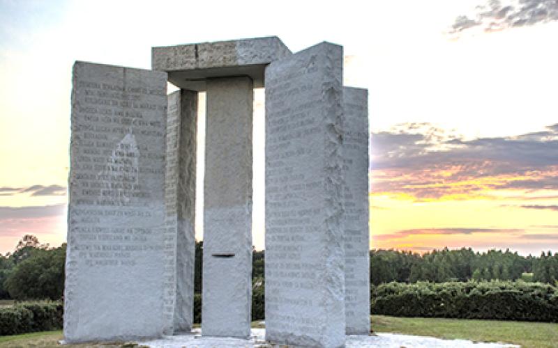 The Georgia Guidestones prior to their destruction.