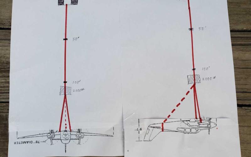 Pictured above is the rendering of the plane recovery operation carried out on Sept. 15 by diver Bill Routh and his team, the Upstate Dock Repair and Diving Specialists.