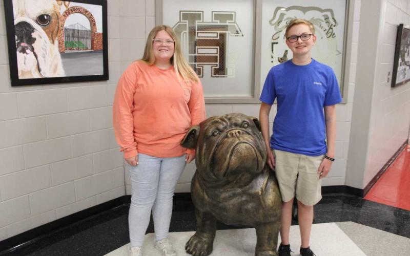 Peyton Gaines, left, and Hudson Milner, right, are pictured after being selected by State Superintendent Richard Woods to serve on his 2022-2023 Student Advisory Council.