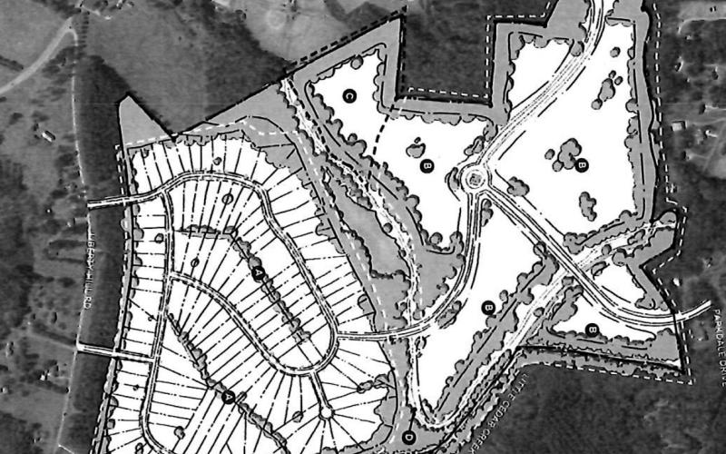 A rendering of the proposed subdivision along Liberty Hill and Fairview Roads in Hartwell.
