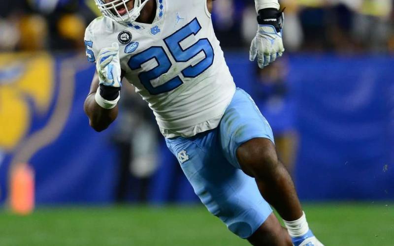 North Carolina’s junior defensive end Kaimon Rucker named 3M Stem Scholar Athlete.